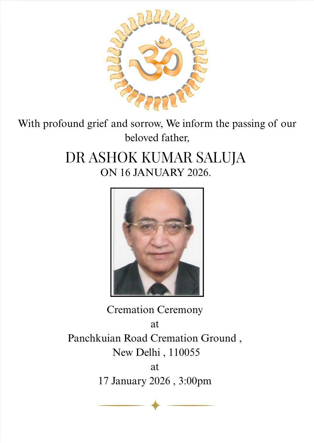 Dr. Ashok Kumar Saluja